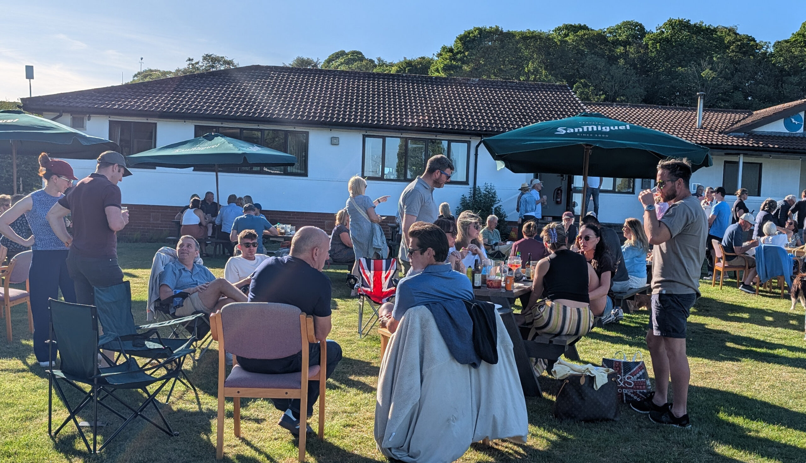 People enjoying the Community BBQ.