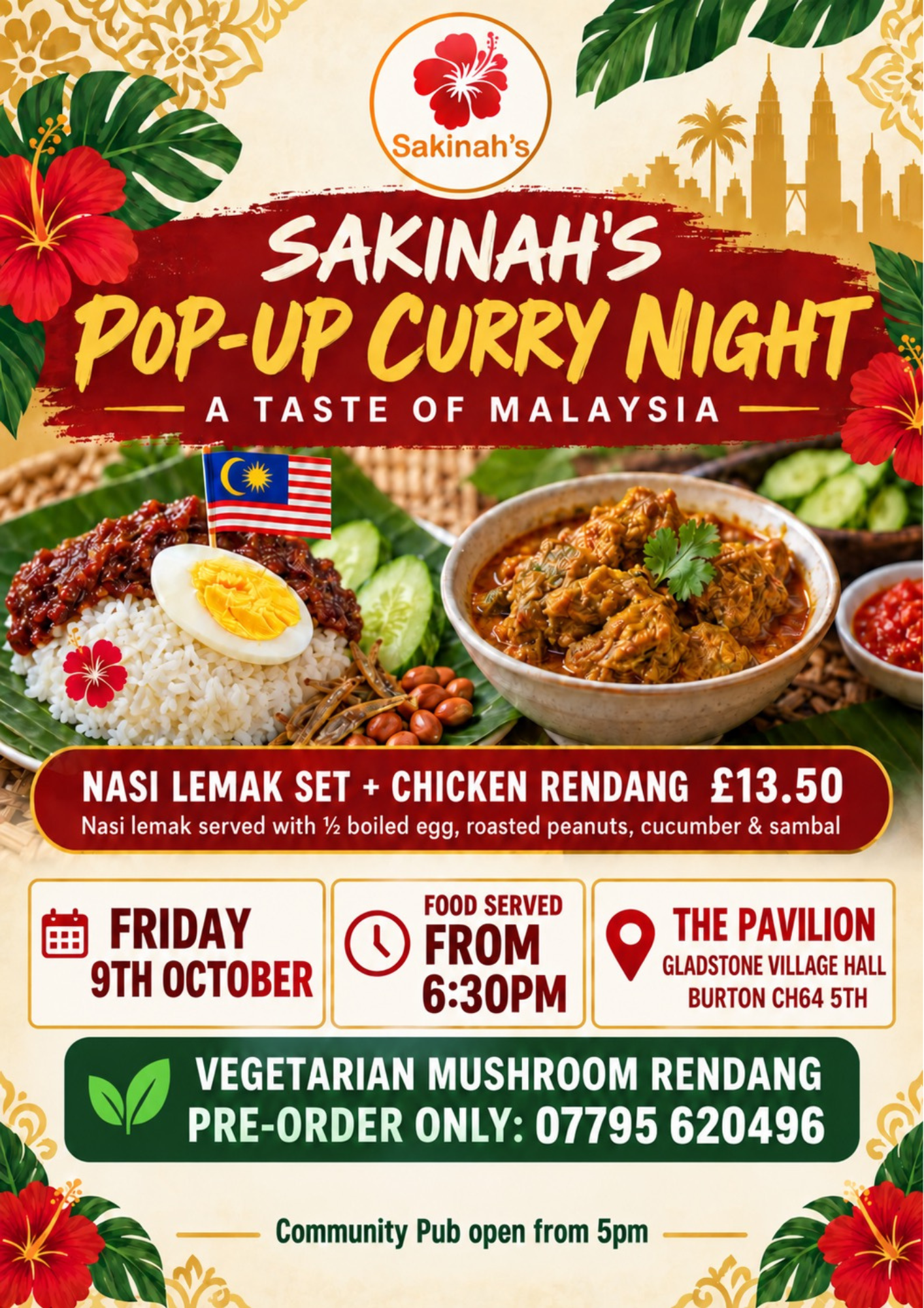 Poster advertising Sakinah's curry night
