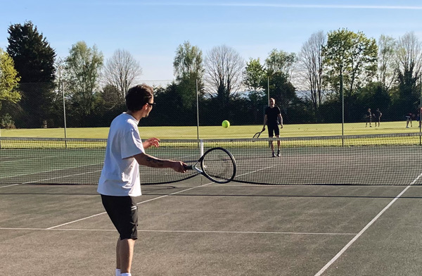 Two tennis players on the court